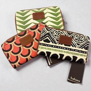 Halsea Zip-Around Canvas Long Wallet with Faux Leather Trim 3 colors available